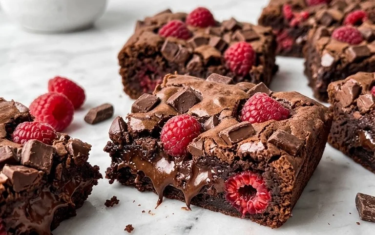 Triple Schoko Himbeer Brownies: Dekadent & Einfach