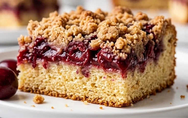 Einfacher und schneller Kirsch Extract-Streusel-Kuchen