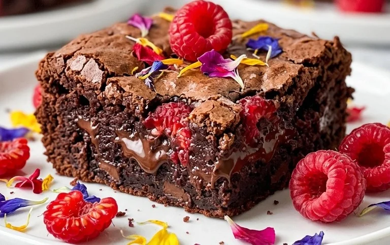 Vegane Himbeer-Schoko-Brownies (saftig & einfach)